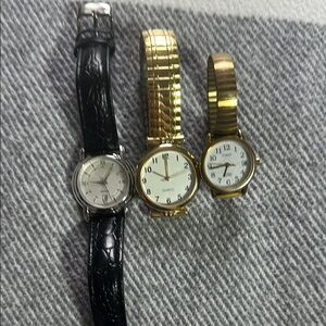 Classic women’s Gold and Black Analog Watches - Pack of 3